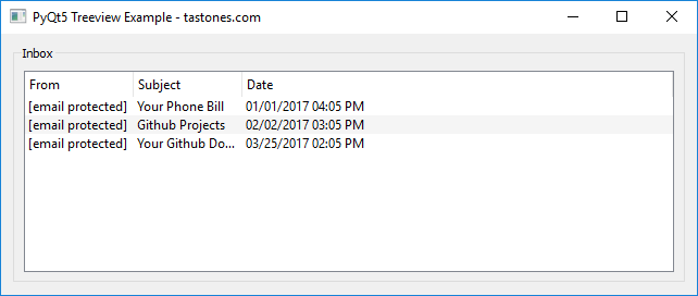 PyQt5 TreeView